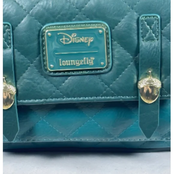 Loungefly Teal Quilted Mini Backpack with Chip & Dale Pin - Picture 5 of 6